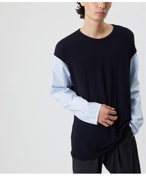 D-VEC（ディーベック）の「ストライプ コンビ Ｔシャツ(VF-10403118)（Tシャツ/カットソー・レディース・レッド/ネイビー・LARGE）」の7枚目の写真