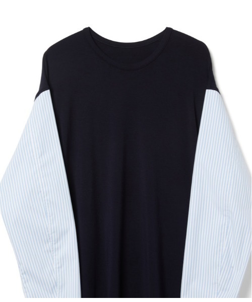 D-VEC（ディーベック）の「ストライプ コンビ Ｔシャツ(VF-10403118)（Tシャツ/カットソー・レディース・レッド/ネイビー・LARGE）」の5枚目の写真