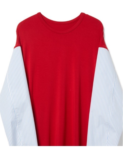 D-VEC（ディーベック）の「ストライプ コンビ Ｔシャツ(VF-10403118)（Tシャツ/カットソー・レディース・レッド/ネイビー・LARGE）」の16枚目の写真