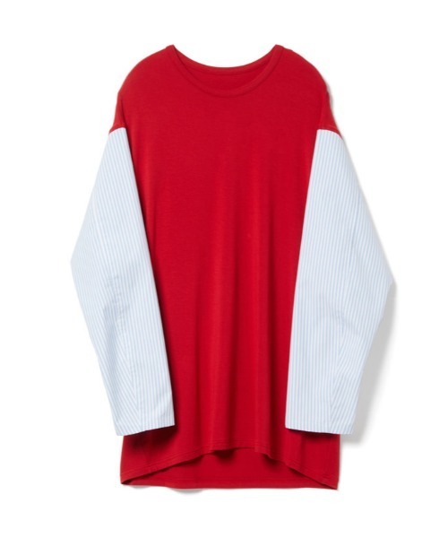 D-VEC（ディーベック）の「ストライプ コンビ Ｔシャツ(VF-10403118)（Tシャツ/カットソー・レディース・レッド/ネイビー・LARGE）」の10枚目の写真