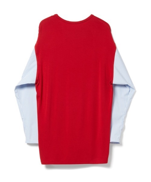 D-VEC（ディーベック）の「ストライプ コンビ Ｔシャツ(VF-10403118)（Tシャツ/カットソー・レディース・レッド/ネイビー・LARGE）」の8枚目の写真