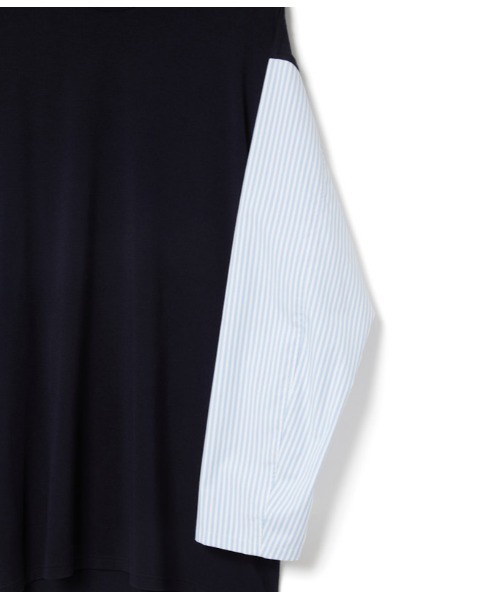 D-VEC（ディーベック）の「ストライプ コンビ Ｔシャツ(VF-10403118)（Tシャツ/カットソー・レディース・レッド/ネイビー・LARGE）」の12枚目の写真