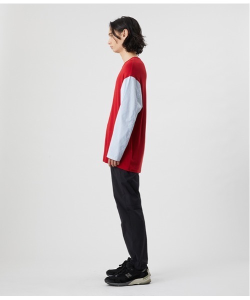 D-VEC（ディーベック）の「ストライプ コンビ Ｔシャツ(VF-10403118)（Tシャツ/カットソー・レディース・レッド/ネイビー・LARGE）」の11枚目の写真