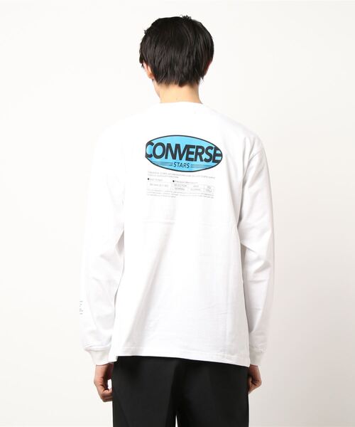 CONVERSE STARS（コンバーススターズ）の「Product Label風プリントロンT（Tシャツ/カットソー・メンズ・ホワイト/ブラック・MEDIUM/LARGE）」の4枚目の写真