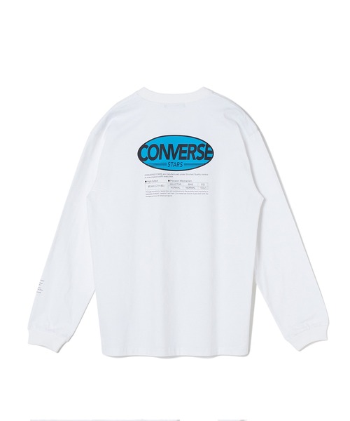 CONVERSE STARS（コンバーススターズ）の「Product Label風プリントロンT（Tシャツ/カットソー・メンズ・ホワイト/ブラック・MEDIUM/LARGE）」の2枚目の写真