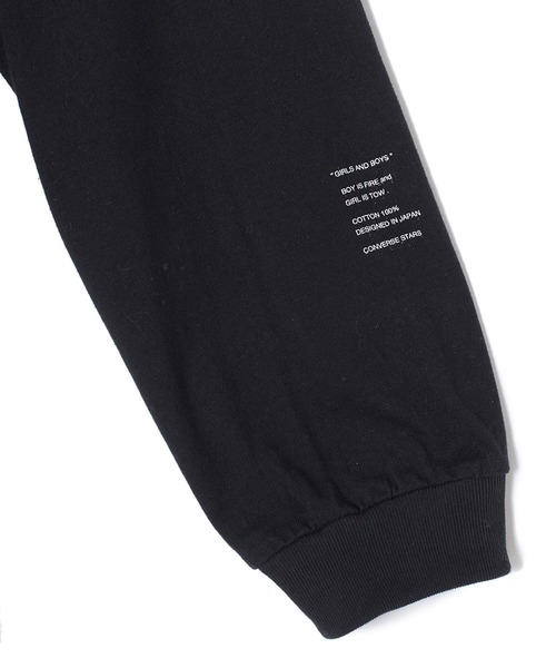 CONVERSE STARS（コンバーススターズ）の「Product Label風プリントロンT（Tシャツ/カットソー・メンズ・ホワイト/ブラック・MEDIUM/LARGE）」の9枚目の写真