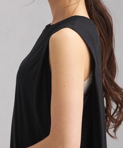 green label relaxing（グリーンレーベルリラクシング）の「CFC タック ノースリーブ ワンピース（ワンピース・レディース・ブラック/ベージュ/ピンク/マスタード・FREE）」の9枚目の写真