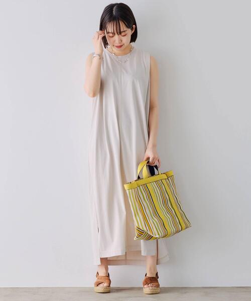 green label relaxing（グリーンレーベルリラクシング）の「CFC タック ノースリーブ ワンピース（ワンピース・レディース・ベージュ/マスタード/ピンク/ブラック・FREE）」の18枚目の写真