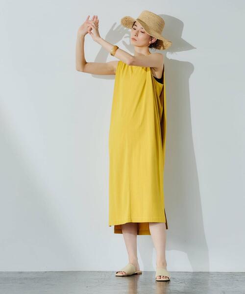 green label relaxing（グリーンレーベルリラクシング）の「CFC タック ノースリーブ ワンピース（ワンピース・レディース・ベージュ/マスタード/ピンク/ブラック・FREE）」の8枚目の写真