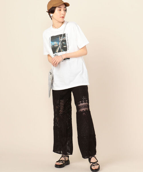 NOLLEY’S（ノーリーズ）の「パッチワークレースパンツ[NOLLEY'S collet]（その他パンツ・レディース・オフホワイト/ブラック・38）」の3枚目の写真