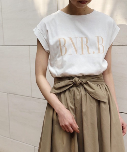 Banner Barrett（バナーバレット）の「【手洗い可】BNRロゴTシャツ（Tシャツ/カットソー・レディース・ホワイト/ブラック/ホワイト×グリーン/ホワイト×ブラウン/ホワイト×レッド/ベージュ・38）」の13枚目の写真