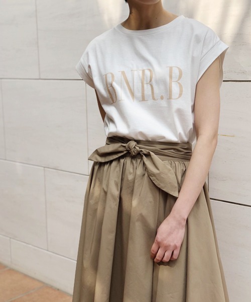 Banner Barrett（バナーバレット）の「【手洗い可】BNRロゴTシャツ（Tシャツ/カットソー・レディース・ホワイト/ブラック/ホワイト×グリーン/ホワイト×ブラウン/ホワイト×レッド/ベージュ・38）」の14枚目の写真