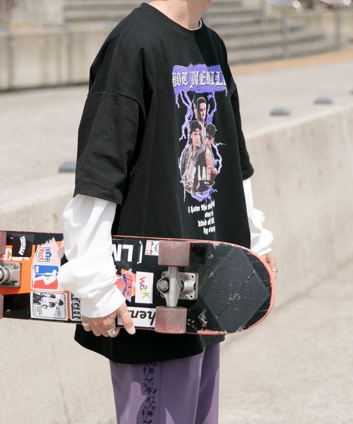 Perushu（ペルーシュ）の「ユーズドライクロックTシャツ（Tシャツ/カットソー・メンズ・ホワイト/ブラック/ダークブルー・MEDIUM/LARGE/X-LARGE）」の9枚目の写真