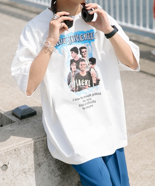 Perushu（ペルーシュ）の「ユーズドライクロックTシャツ（Tシャツ/カットソー・メンズ・ホワイト/ブラック/ダークブルー・MEDIUM/LARGE/X-LARGE）」の17枚目の写真