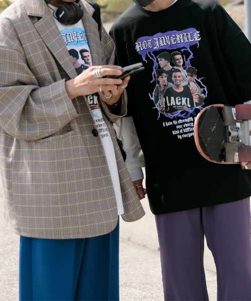 Perushu（ペルーシュ）の「ユーズドライクロックTシャツ（Tシャツ/カットソー・メンズ・ホワイト/ブラック/ダークブルー・MEDIUM/LARGE/X-LARGE）」の21枚目の写真