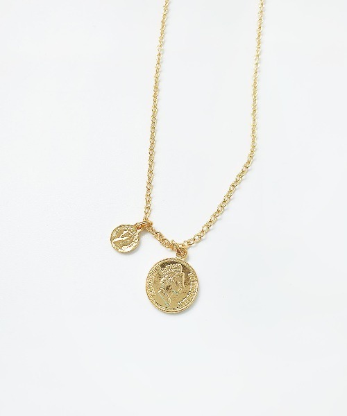 CEMONEMO(セモネモ)の「ダブルコイン ロング ネックレス(ネックレス・レディース・シルバー/ゴールド・FREE)」の1枚目の写真
