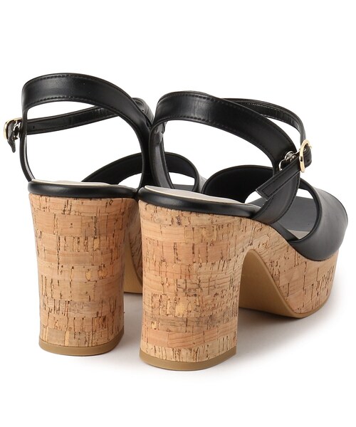 ESPERANZA（エスペランサ）の「◆スクエアトゥコルクプラットフォームサンダル（サンダル・レディース・アイボリー/ブラック/イエロー/ベージュ・M/S/L/LL）」の8枚目の写真