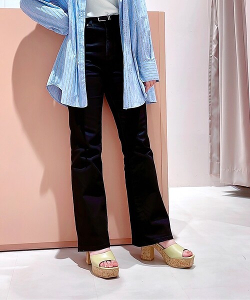 ESPERANZA（エスペランサ）の「◆スクエアトゥコルクプラットフォームサンダル（サンダル・レディース・アイボリー/ブラック/イエロー/ベージュ・M/S/L/LL）」の4枚目の写真