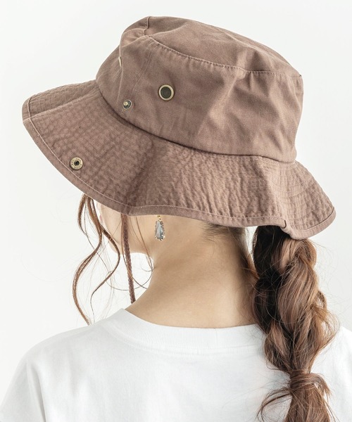 newhattan（ニューハッタン）の「NEWHATTAN ニューハッタン Safari Hat -twill- バケットハット（ハット・メンズ・ホワイト/スカイブルー/ブラック/ダークグリーン/ダークブラウン/レッド/オリーブ/カーキ/ライトグリーン/その他/サンドベージュ/デザートカモ/その他1/ウッドランド/グレー系カモフラージュ/ロイヤルブルー/チャコール/グレー/ネイビー・FREE）」の6枚目の写真