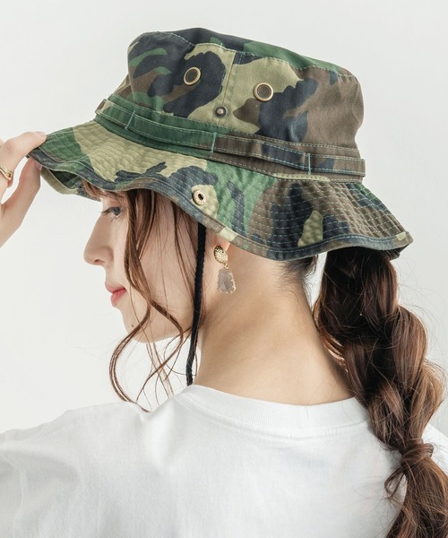newhattan（ニューハッタン）の「NEWHATTAN ニューハッタン Safari Hat -twill- バケットハット（ハット・メンズ・ホワイト/スカイブルー/ブラック/ダークグリーン/ダークブラウン/レッド/オリーブ/カーキ/ライトグリーン/その他/サンドベージュ/デザートカモ/その他1/ウッドランド/グレー系カモフラージュ/ロイヤルブルー/チャコール/グレー/ネイビー・FREE）」の18枚目の写真