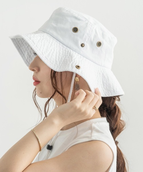 newhattan（ニューハッタン）の「NEWHATTAN ニューハッタン Safari Hat -twill- バケットハット（ハット・メンズ・ホワイト/スカイブルー/ブラック/ダークグリーン/ダークブラウン/レッド/オリーブ/カーキ/ライトグリーン/その他/サンドベージュ/デザートカモ/その他1/ウッドランド/グレー系カモフラージュ/ロイヤルブルー/チャコール/グレー/ネイビー・FREE）」の2枚目の写真
