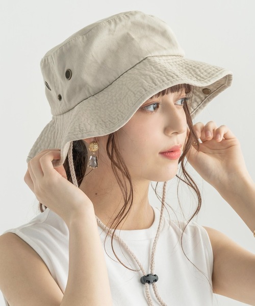 newhattan（ニューハッタン）の「NEWHATTAN ニューハッタン Safari Hat -twill- バケットハット（ハット・メンズ・ホワイト/スカイブルー/ブラック/ダークグリーン/ダークブラウン/レッド/オリーブ/カーキ/ライトグリーン/その他/サンドベージュ/デザートカモ/その他1/ウッドランド/グレー系カモフラージュ/ロイヤルブルー/チャコール/グレー/ネイビー・FREE）」の7枚目の写真