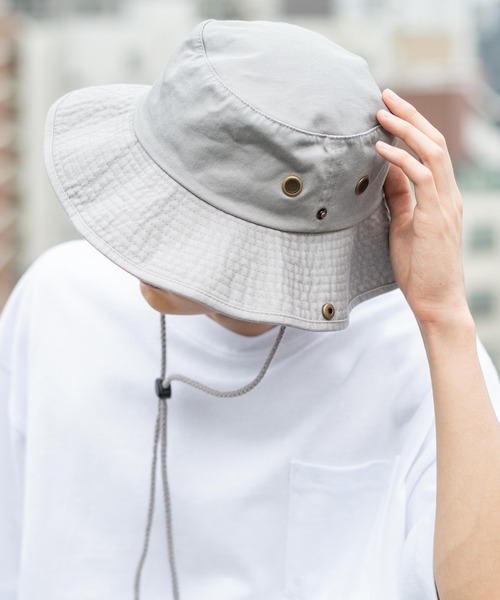newhattan（ニューハッタン）の「NEWHATTAN ニューハッタン Safari Hat -twill- バケットハット（ハット・メンズ・ホワイト/スカイブルー/ブラック/ダークグリーン/ダークブラウン/レッド/オリーブ/カーキ/ライトグリーン/その他/サンドベージュ/デザートカモ/その他1/ウッドランド/グレー系カモフラージュ/ロイヤルブルー/チャコール/グレー/ネイビー・FREE）」の20枚目の写真