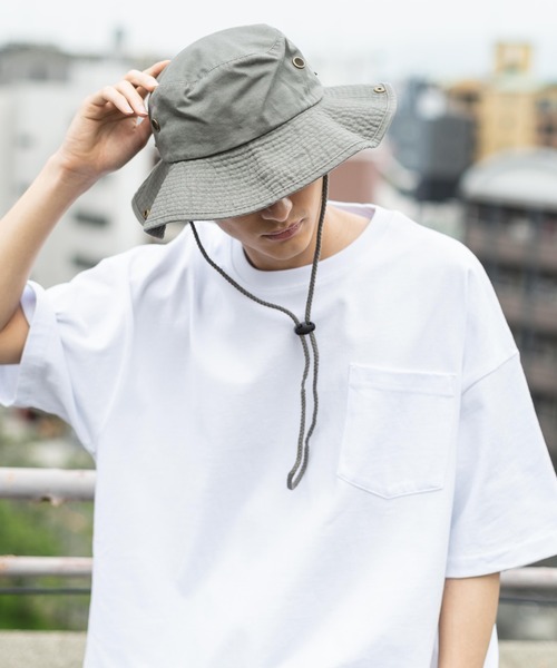 newhattan（ニューハッタン）の「NEWHATTAN ニューハッタン Safari Hat -twill- バケットハット（ハット・メンズ・ホワイト/スカイブルー/ブラック/ダークグリーン/ダークブラウン/レッド/オリーブ/カーキ/ライトグリーン/その他/サンドベージュ/デザートカモ/その他1/ウッドランド/グレー系カモフラージュ/ロイヤルブルー/チャコール/グレー/ネイビー・FREE）」の22枚目の写真