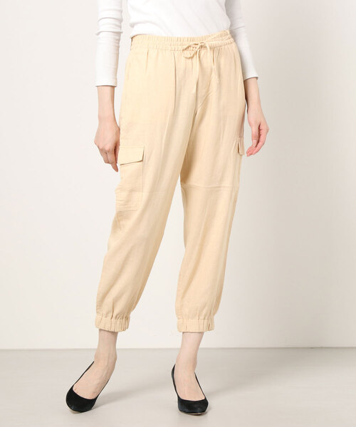 BANANA REPUBLIC FACTORY STORE（バナナリパブリック ファクトリーストア）の「【BANANA REPUBLIC FACTORY STORE】リネンカーゴジョガー（カーゴパンツ・レディース・ライトグレー/その他/カーキ・S/M/XS/L）」の8枚目の写真