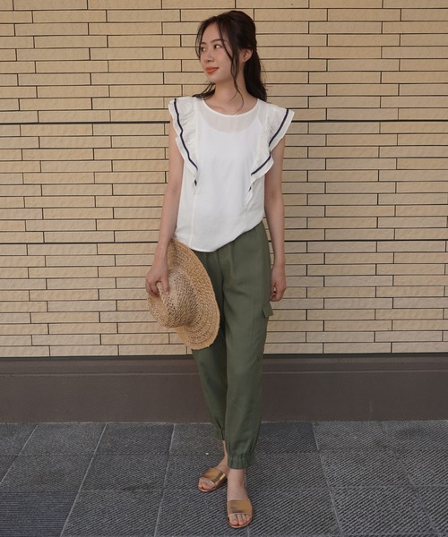 BANANA REPUBLIC FACTORY STORE（バナナリパブリック ファクトリーストア）の「【BANANA REPUBLIC FACTORY STORE】リネンカーゴジョガー（カーゴパンツ・レディース・ライトグレー/その他/カーキ・S/M/XS/L）」の11枚目の写真