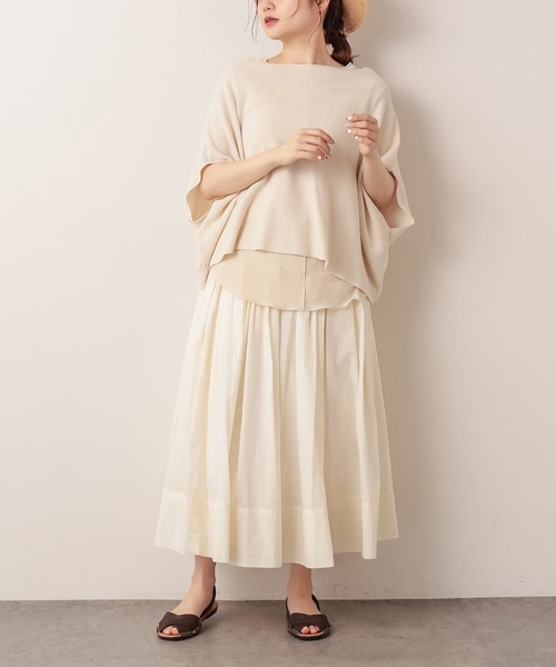 PUAL CE CIN（ピュアルセシン）の「ペーパー加工スカート（スカート・レディース・ナチュラル/ホワイト/ブラック・FREE）」の5枚目の写真