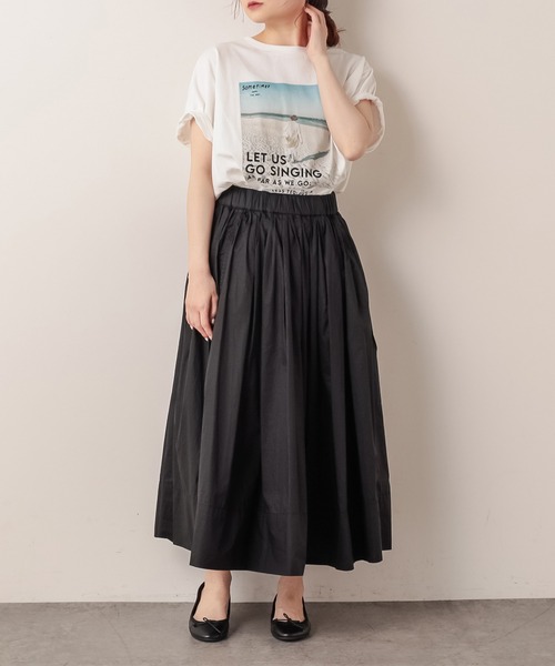 PUAL CE CIN（ピュアルセシン）の「ペーパー加工スカート（スカート・レディース・ナチュラル/ホワイト/ブラック・FREE）」の6枚目の写真