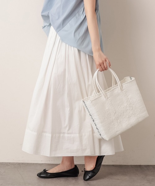 PUAL CE CIN（ピュアルセシン）の「ペーパー加工スカート（スカート・レディース・ナチュラル/ホワイト/ブラック・FREE）」の8枚目の写真