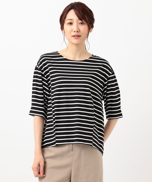 J.PRESS(ジェイプレス)の「コットンボーダー カットソー(Tシャツ/カットソー・レディース・ホワイト系1/ブラック系1/ベージュ系1・T15/T13)」の8枚目の写真