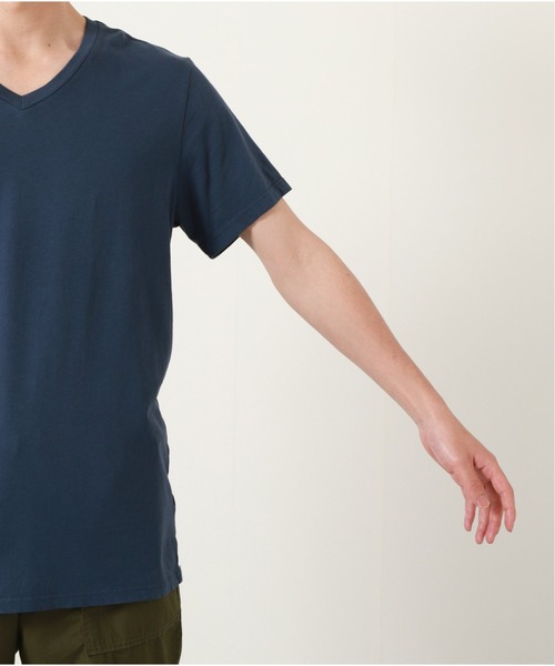 SAVE KHAKI UNITED(セーブカーキユナイテッド)の「【SAVE KHAKI UNITED /セーブカーキユナイテッド】 S/S SUPIMA V-NECK TEE(Tシャツ/カットソー・メンズ・ホワイト/ブラック/サファリグリーン/ホワイト×ホワイト/ピンク系その他/ダークブルー・SMALL/MEDIUM/LARGE)」の13枚目の写真