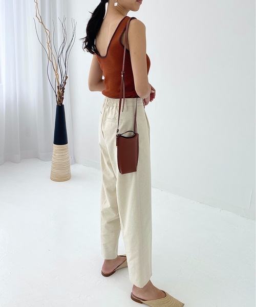 StyleSea(スタイルシー)の「リネンライクバックオープン配色ニットタンクップ(タンクトップ・レディース・ブラック/ベージュ/オレンジ/アイボリー・FREE)」の16枚目の写真