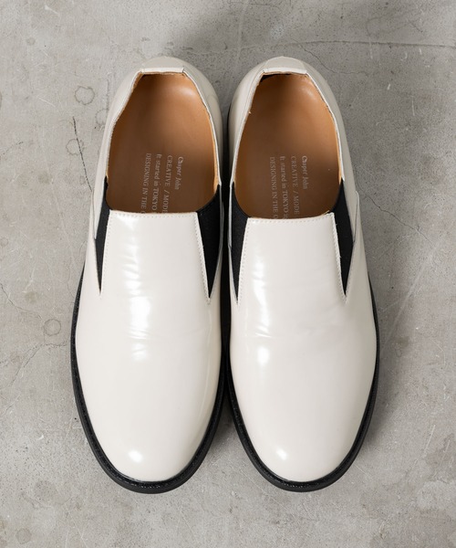 CASPER JOHN（キャスパージョン）の「Enamel Leather Side Gore Short Boots/エナメルレザーサイドゴアショートブーツ（ブーツ・メンズ・ブラック/アイボリー・LARGE/SMALL/MEDIUM）」の15枚目の写真