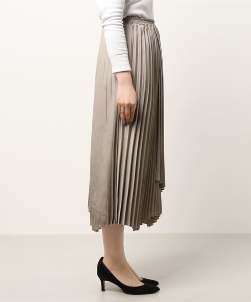 Te chichi（テチチ）の「◎サテンラッププリーツスカート（スカート・レディース・グレー/カーキ/モカ・ﾌﾘ-）」の5枚目の写真
