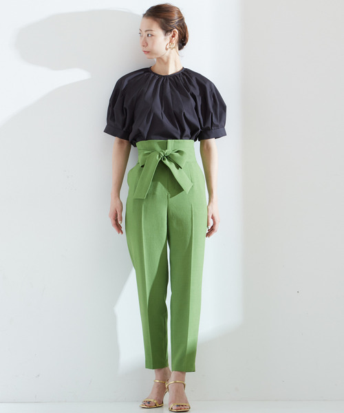Tiara(ティアラ)の「タックボリュームスリーブブラウス(シャツ/ブラウス・レディース・ストライプ/チェック/ブラック・FREE)」の15枚目の写真