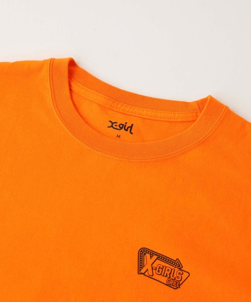X-girl（エックスガール）の「SODA FLOAT S/S TEE（Tシャツ/カットソー・レディース・ホワイト/オレンジ/ブラック・L/S/M/XL）」の6枚目の写真