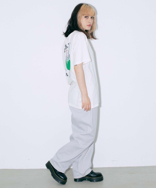 X-girl（エックスガール）の「SODA FLOAT S/S TEE（Tシャツ/カットソー・レディース・ホワイト/オレンジ/ブラック・L/S/M/XL）」の14枚目の写真