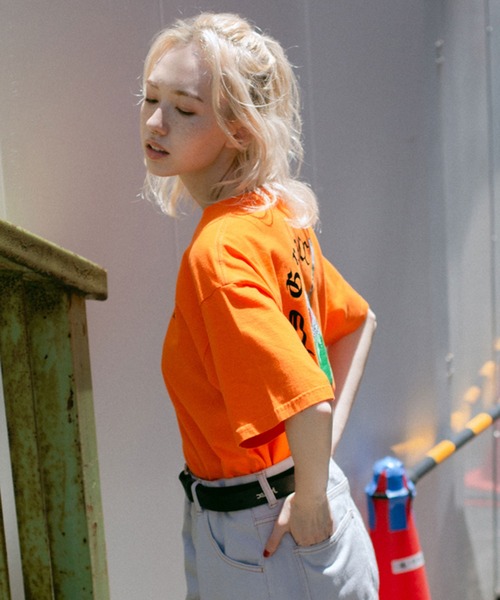 X-girl（エックスガール）の「SODA FLOAT S/S TEE（Tシャツ/カットソー・レディース・ホワイト/オレンジ/ブラック・L/S/M/XL）」の17枚目の写真