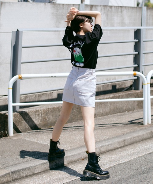 X-girl（エックスガール）の「SODA FLOAT S/S TEE（Tシャツ/カットソー・レディース・ホワイト/オレンジ/ブラック・L/S/M/XL）」の22枚目の写真