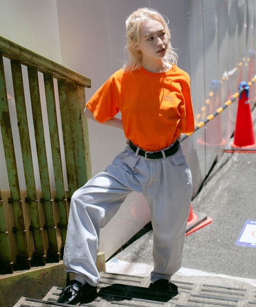 X-girl（エックスガール）の「SODA FLOAT S/S TEE（Tシャツ/カットソー・レディース・ホワイト/オレンジ/ブラック・L/S/M/XL）」の18枚目の写真