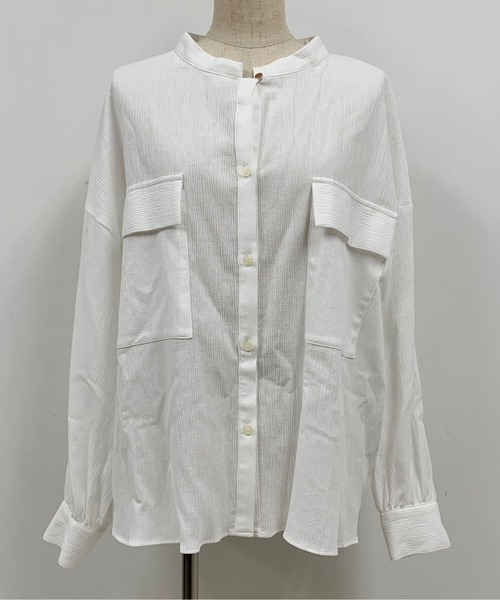 BE NEAT（ビーニート）の「Wフラップポケットシャツ（シャツ/ブラウス・レディース・ホワイト/ブラック・M）」の16枚目の写真