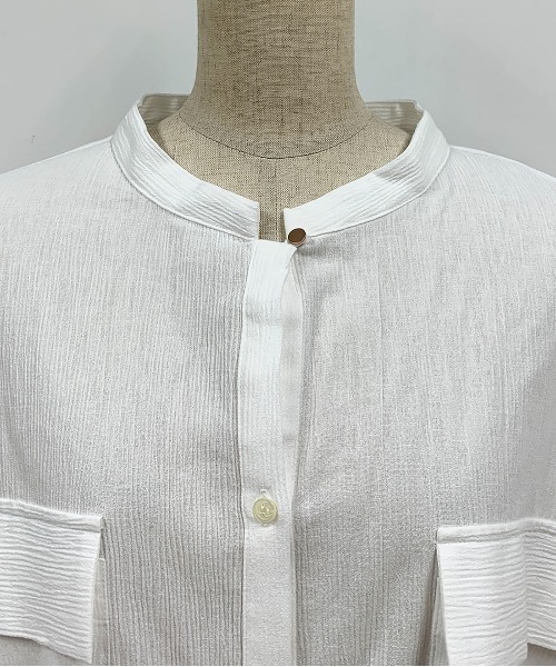 BE NEAT（ビーニート）の「Wフラップポケットシャツ（シャツ/ブラウス・レディース・ホワイト/ブラック・M）」の19枚目の写真