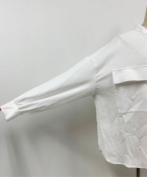 BE NEAT（ビーニート）の「Wフラップポケットシャツ（シャツ/ブラウス・レディース・ホワイト/ブラック・M）」の21枚目の写真