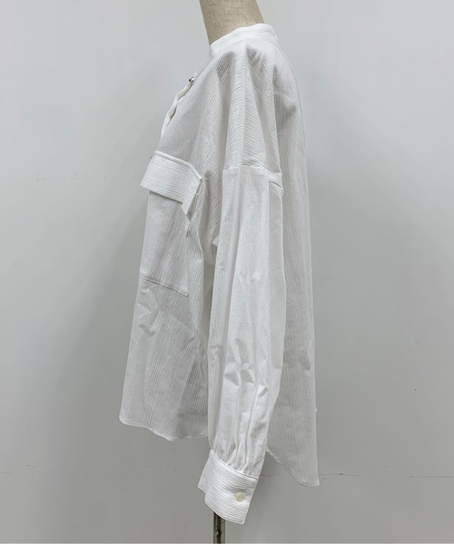 BE NEAT（ビーニート）の「Wフラップポケットシャツ（シャツ/ブラウス・レディース・ホワイト/ブラック・M）」の17枚目の写真