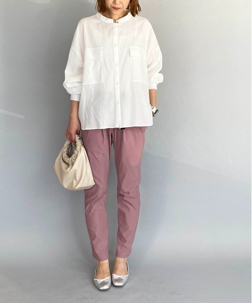 BE NEAT（ビーニート）の「Wフラップポケットシャツ（シャツ/ブラウス・レディース・ホワイト/ブラック・M）」の5枚目の写真