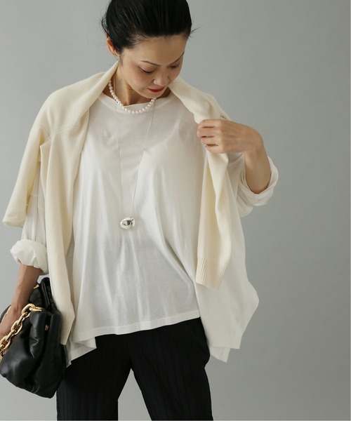 VERMEIL par iena(ヴェルメイユパーイエナ)の「【ESLOW/エスロー】クルーネックプルオーバー◆(Tシャツ/カットソー・レディース・ホワイト/ブラック/ボルドー・FREE)」の2枚目の写真